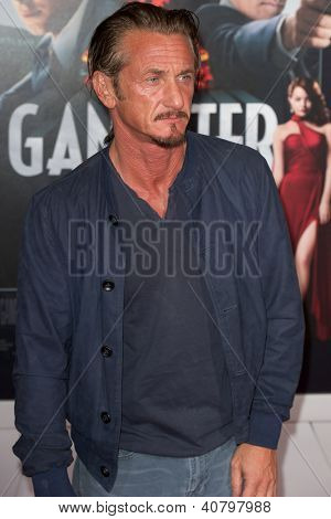 LOS ANGELES, CA - JANUARY 7: Sean Penn arrives at the premiere of Gangster Squad at Grauman's Chinese Theatre in Los Angeles, CA on January 7, 2013