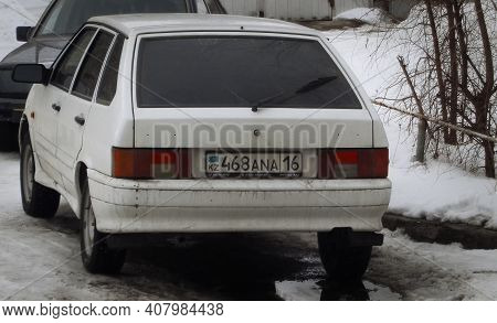 Kazakhstan, Ust-kamenogorsk, February 8, 2020: Lada Samara (2114). Russian Car