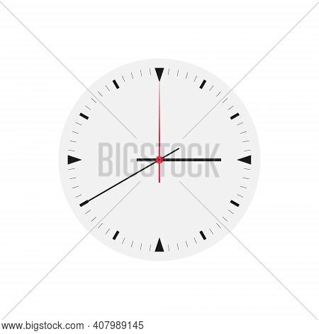 Clock Icon. Clock Vector. Mechanical Clock Face. Vector Illustration Isolated On White Background