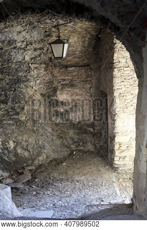 Triora (im), Italy - February 15, 2017: Old Houses Details In The Witches Village Of Triora, Imperia
