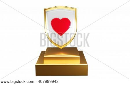 3d Red Hearts Isolated On White Background Close-up. A Symbol Of Love And All Lovers. Traditional Si