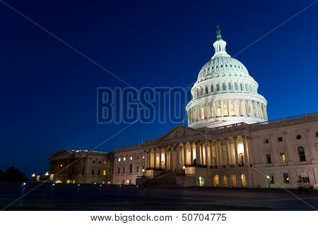US Capitol in Washington DC on dusk