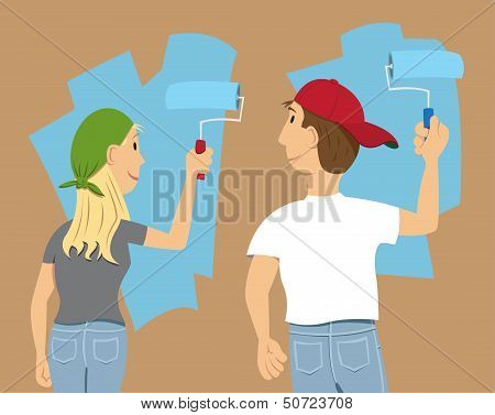 Couple painting