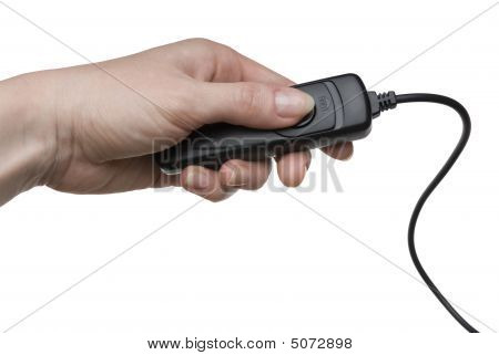 มือผู้หญิง ด้วยการลั่นชัตเตอร์
