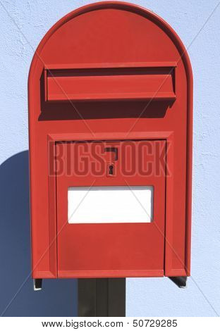 Red Postbox Letterbox On The Street
