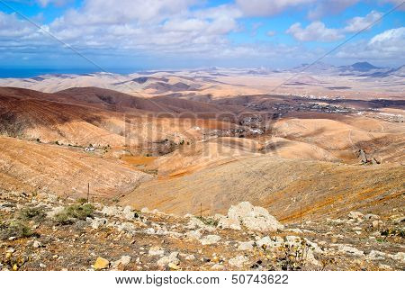 Fuerteventura landscape, desert, Canary islands, Spain