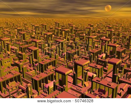 Futuristic cityscape - 3D render