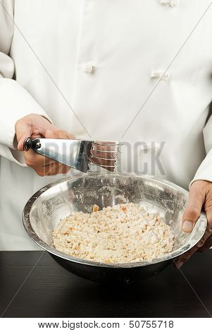 Pastry Chef Prepares Crust