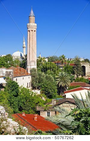 Turkey. The Old Downtown Of Antalya. Yivli Minaret