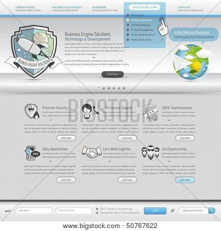 Web site navigation menu pack with icons set