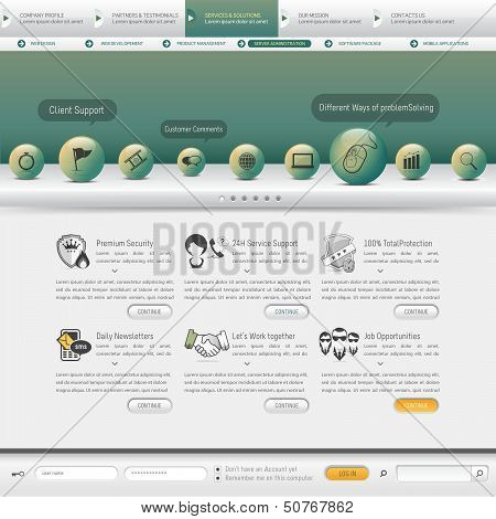 Web site navigation menu pack with icons set