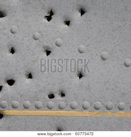 Damaged Metallic Background Texture With Holes