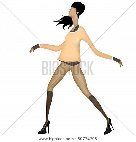 Beautiful girl supermodel goes