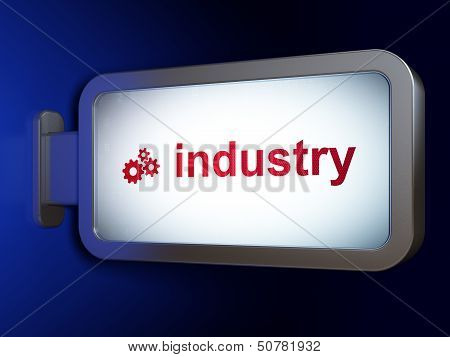 Finance concept: Industry and Gears on billboard background