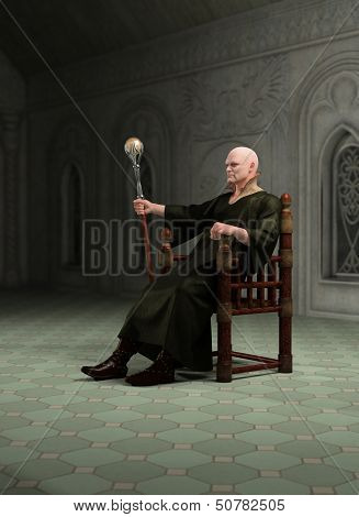 Warlock Sitting in his Throneroom