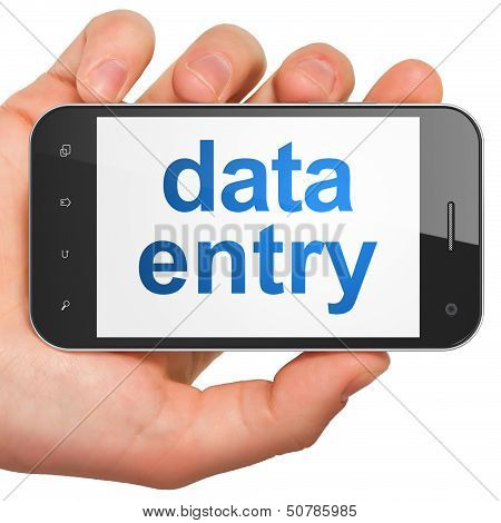 Data concept: Data Entry on smartphone