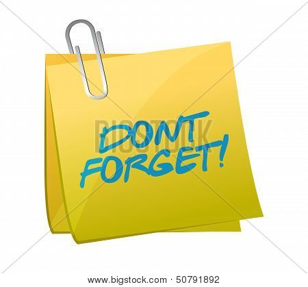 Dont Forget Post Illustration Design
