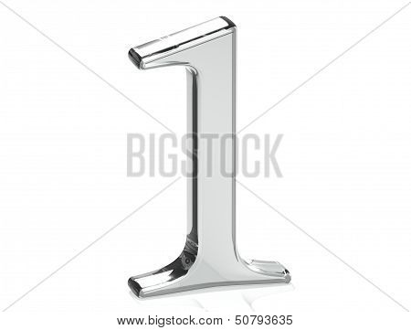 3D Set Silver Number On White Background