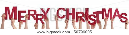 Hands Holding Merry Christmas