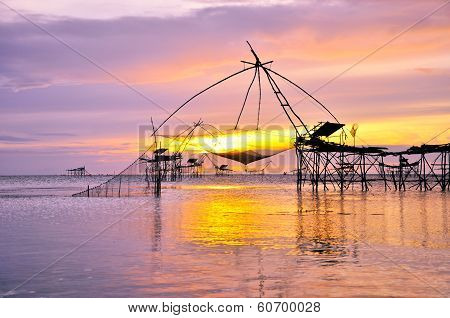 Fishing Gear Bamboo And Big Net