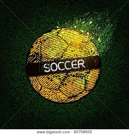 Abstract Golden Soccer Ball