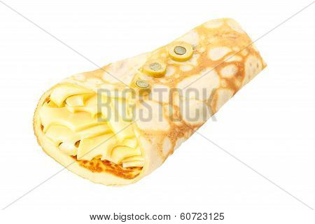 Crepe Stuffed With Cheese Decorated
