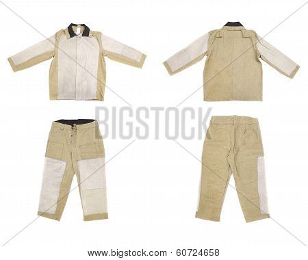 Gray welder working suit.