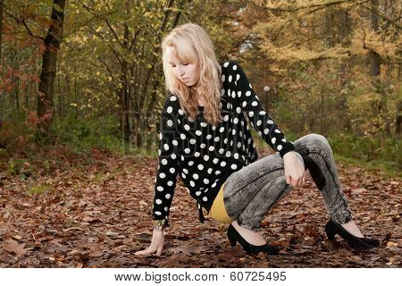 Sitting In A Fashion Pose