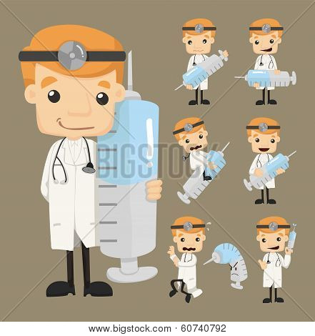 Set Of Doctor Characters Poses