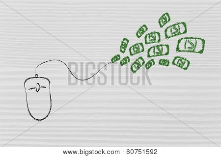 Computer Mouse: Concept Of Pay Per Click And Click-through Rate
