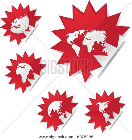 Adesivos de mapa do mundo