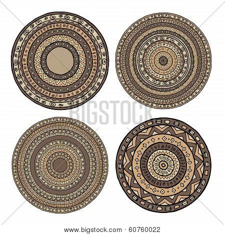 Set of ethnic mandala