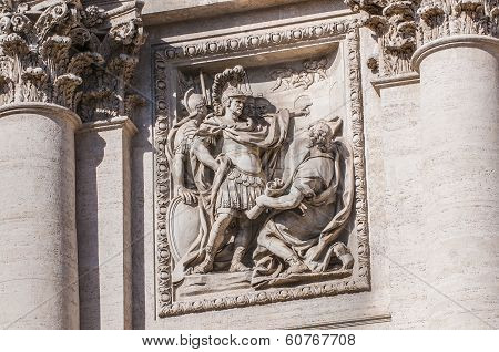 Trevi Fountain, The Baroque Fountain In Rome, Italy.
