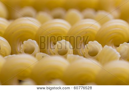 Ribbed Dry Yellow Macaroni With Periodic Line