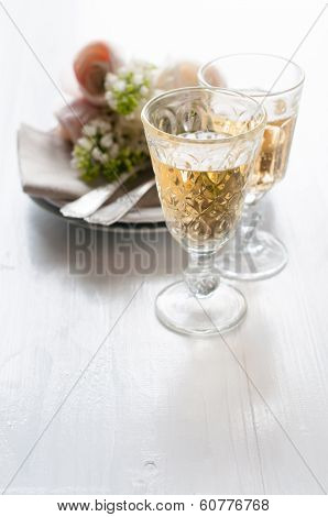 Two Glasses Of White Wine