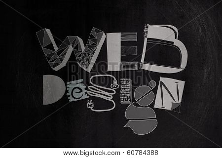 Hand Drawnweb Design On Dark Texture Background As Concept