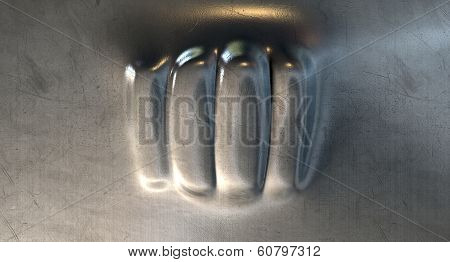 Fist Punched Metal