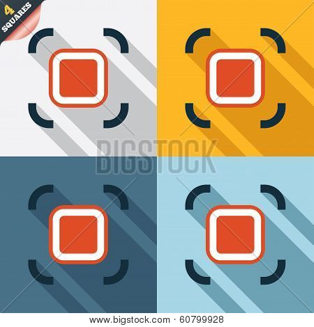 Autofocus zone sign icon. Photo camera settings.