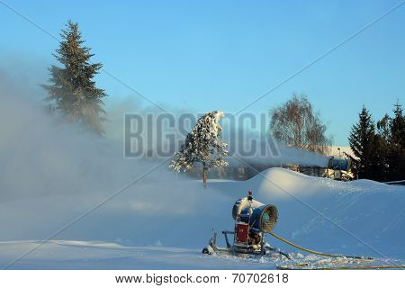 The snow cannons