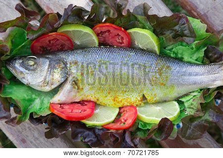 Baked Sea Bass With Vegetables