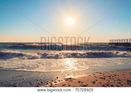 Sunset over Black sea