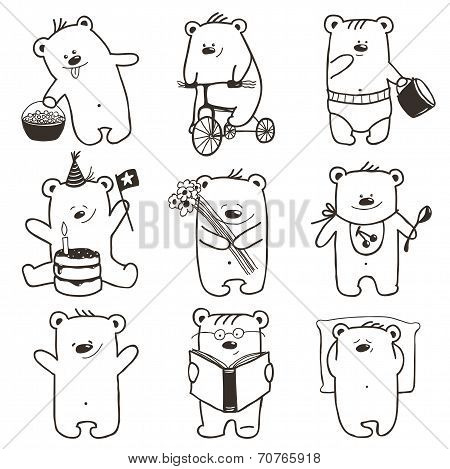 Cartoon Baby Bears in Action Collection