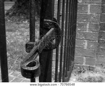 Iron Gate Latch in black & white