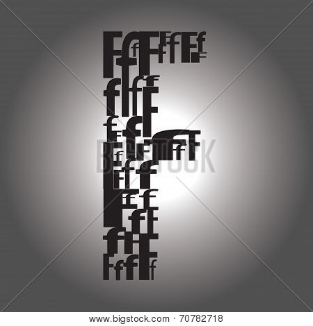 Letter F. Vector Illustration