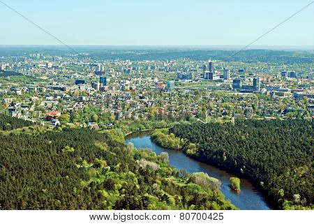 Vilnius City Capital Of Lithuania Aerial View