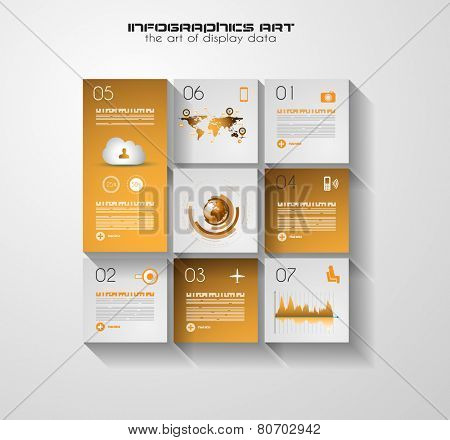 Modern UI Flat style infographic layout for data display, statistic visualization, reports, custom rankings, seo performance data and so on.