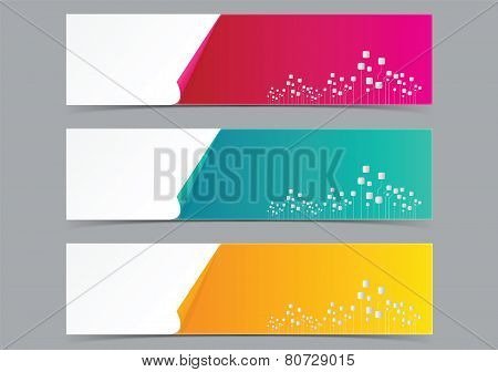 business paper web banner header tag vector