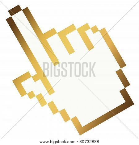 Pixel Graphic Hand - Forefinger Gold
