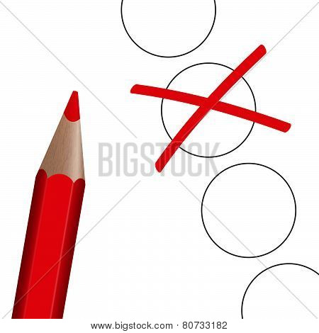 Choice - Red Pen With Cross