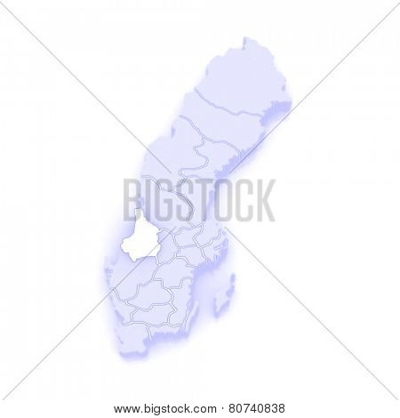 Map of Karlstad. Sweden. 3d